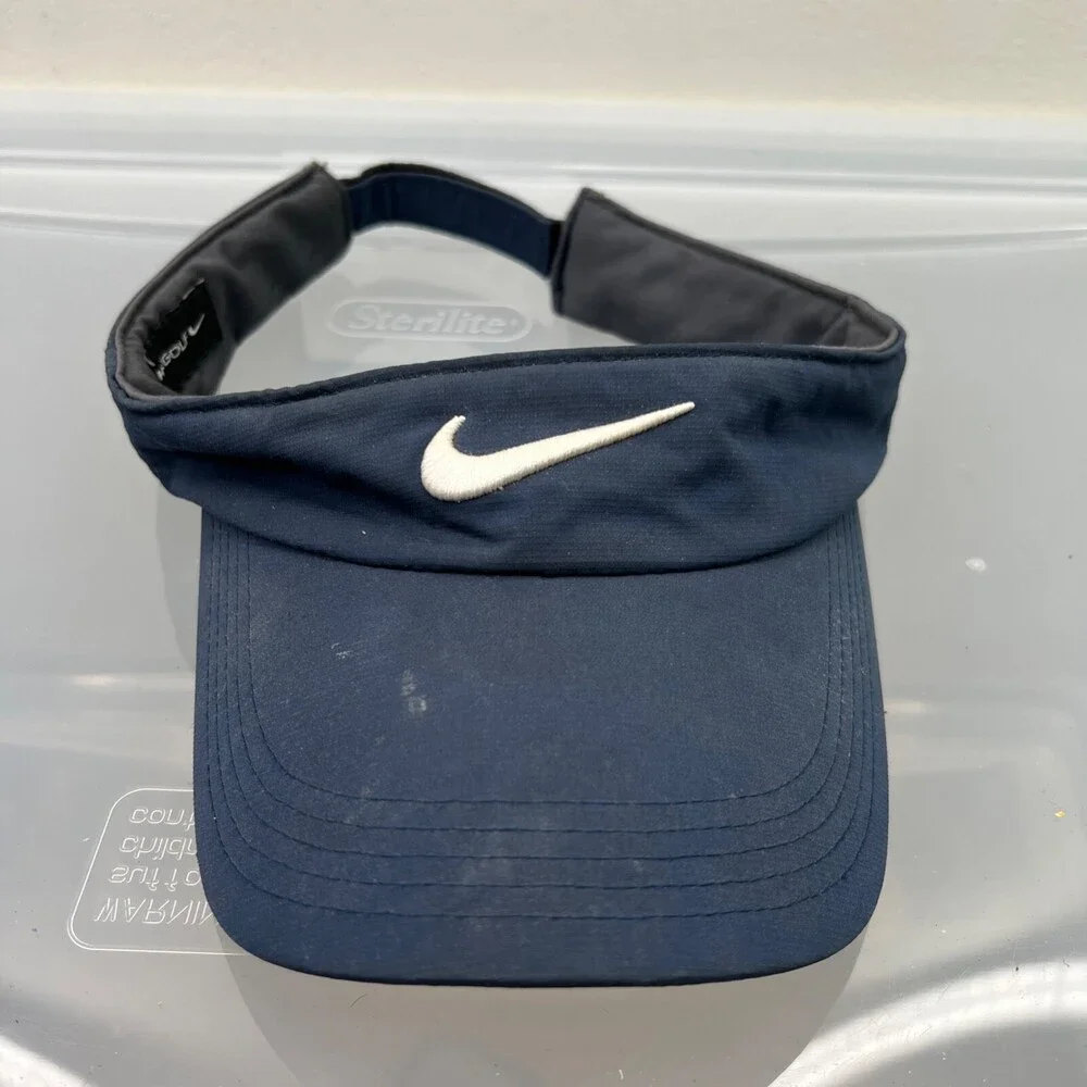 Nike Golf Visor Hat Mens One Size Blue Cap Adult Golf‎ Logo Sports Gear